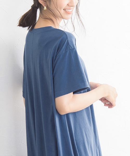 Pierrot(ピエロ)の「汗ジミ防止 半袖Aラインワンピース(ワンピース・レディース・モカ/ブラック/ライトグレー/ラベンダー/ブルー・M/L)」の17枚目の写真