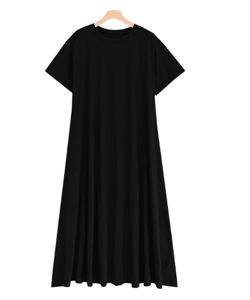 Pierrot(ピエロ)の「汗ジミ防止 半袖Aラインワンピース(ワンピース・レディース・モカ/ブラック/ライトグレー/ラベンダー/ブルー・M/L)」の20枚目の写真