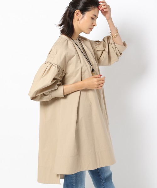 BABYLONE（バビロン）の「BABYLONE / チュニックフレアシャツ【手洗い可】（シャツ/ブラウス・レディース・ブラック/ベージュ/その他1・フリー）」の15枚目の写真