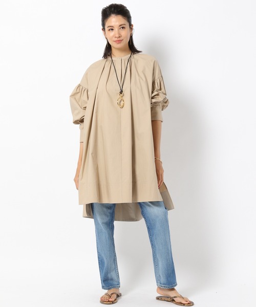 BABYLONE（バビロン）の「BABYLONE / チュニックフレアシャツ【手洗い可】（シャツ/ブラウス・レディース・ブラック/ベージュ/その他1・フリー）」の17枚目の写真