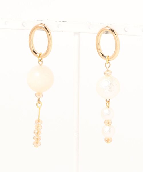tone(トーン)の「【kun】韓国ファッション風楕円形アシンメトリーピアス(MA)(ピアス(両耳用)・レディース・ゴールド・FREE)」の4枚目の写真