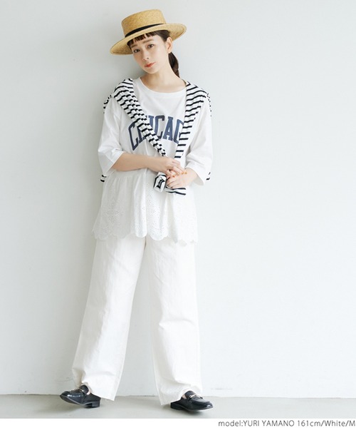 coca(coca)(コカ)の「レース切り替えロゴT(Tシャツ/カットソー・レディース・チャコールグレー/ホワイト・M/L)」の8枚目の写真