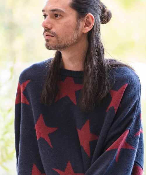 CAMBIO(カンビオ)の「mn2397-Star Intarsiare Knit Pullover プルオーバー(ニット/セーター・メンズ・ブラック/ネイビー/ミックスグレー・S/M/L)」の10枚目の写真