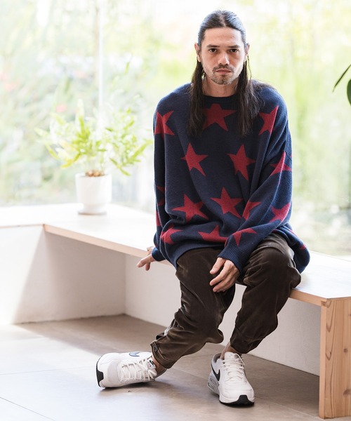 CAMBIO(カンビオ)の「mn2397-Star Intarsiare Knit Pullover プルオーバー(ニット/セーター・メンズ・ブラック/ネイビー/ミックスグレー・S/M/L)」の11枚目の写真