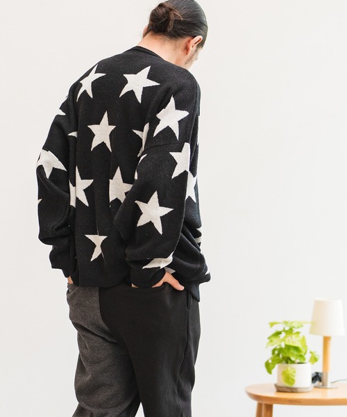 CAMBIO(カンビオ)の「mn2397-Star Intarsiare Knit Pullover プルオーバー(ニット/セーター・メンズ・ブラック/ネイビー/ミックスグレー・S/M/L)」の14枚目の写真