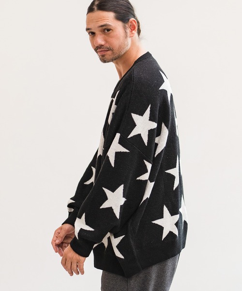 CAMBIO(カンビオ)の「mn2397-Star Intarsiare Knit Pullover プルオーバー(ニット/セーター・メンズ・ブラック/ネイビー/ミックスグレー・S/M/L)」の16枚目の写真