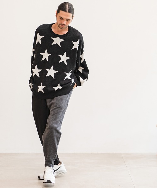 CAMBIO(カンビオ)の「mn2397-Star Intarsiare Knit Pullover プルオーバー(ニット/セーター・メンズ・ブラック/ネイビー/ミックスグレー・S/M/L)」の17枚目の写真