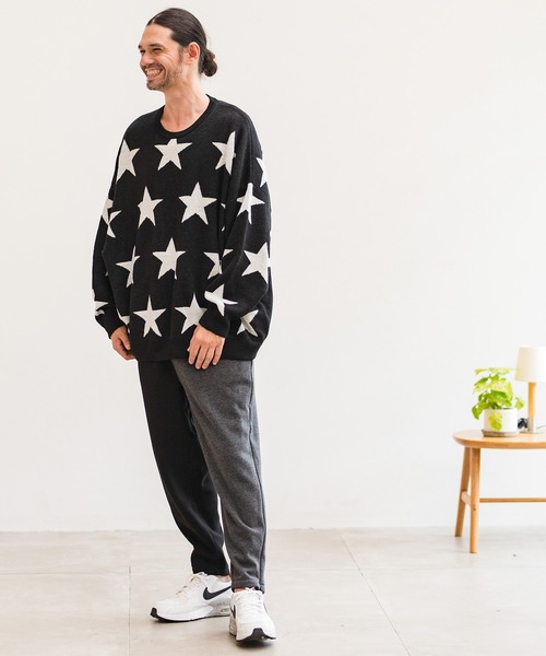 CAMBIO(カンビオ)の「mn2397-Star Intarsiare Knit Pullover プルオーバー(ニット/セーター・メンズ・ブラック/ネイビー/ミックスグレー・S/M/L)」の18枚目の写真