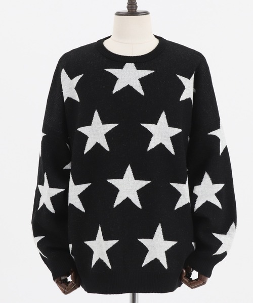 CAMBIO(カンビオ)の「mn2397-Star Intarsiare Knit Pullover プルオーバー(ニット/セーター・メンズ・ブラック/ネイビー/ミックスグレー・S/M/L)」の19枚目の写真