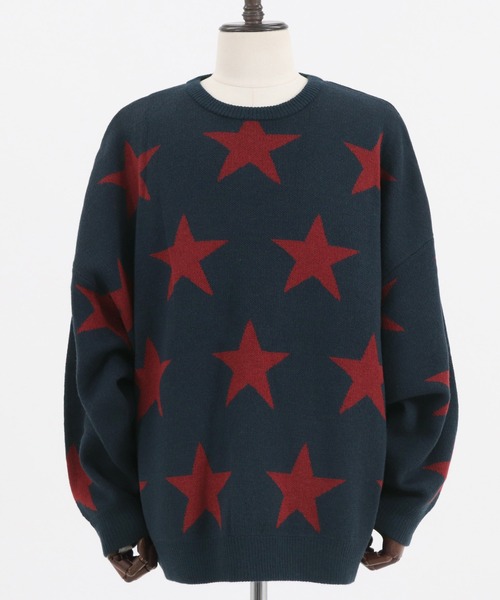 CAMBIO(カンビオ)の「mn2397-Star Intarsiare Knit Pullover プルオーバー(ニット/セーター・メンズ・ブラック/ネイビー/ミックスグレー・S/M/L)」の21枚目の写真