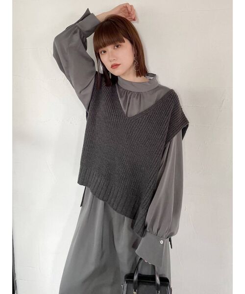 MURUA（ムルーア）の「ニットベストセットワンピース（ワンピース・レディース・アイボリー/グリーン・FREE）」の10枚目の写真