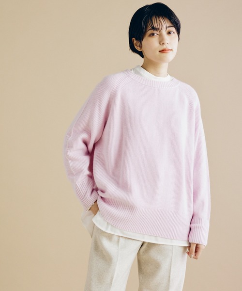 CLEARIMPRESSION （クリアインプレッション）の「アンゴラ混ラグランスリーブニット（ニット/セーター・レディース・ピンク/ラベンダー/サックスブルー・フリー）」の3枚目の写真