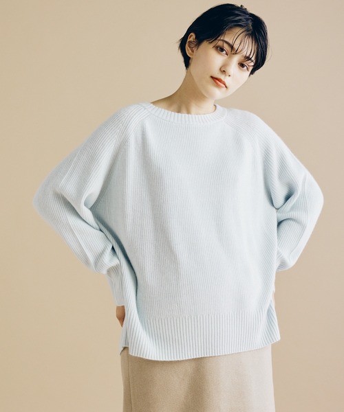 CLEARIMPRESSION （クリアインプレッション）の「アンゴラ混ラグランスリーブニット（ニット/セーター・レディース・ピンク/ラベンダー/サックスブルー・フリー）」の2枚目の写真