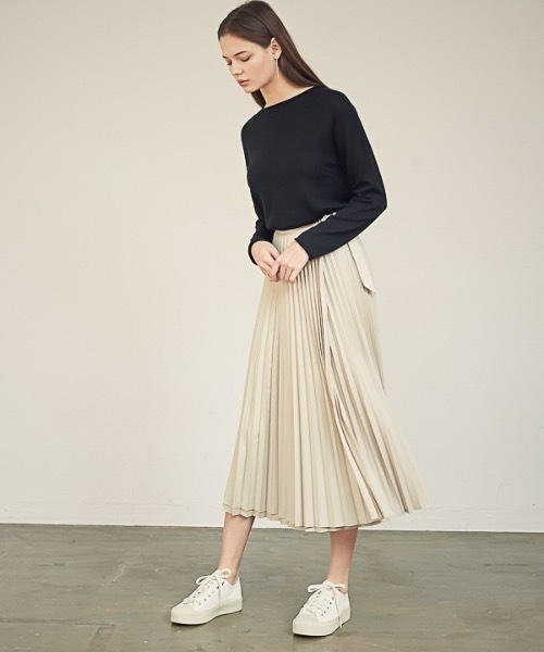 ACUD（アクド）の「【ACUD 】ガイアパンツラップスカート / Gaia Pleats Wrap Skirt（スカート・レディース・ブラック/ベージュ・FREE）」の7枚目の写真