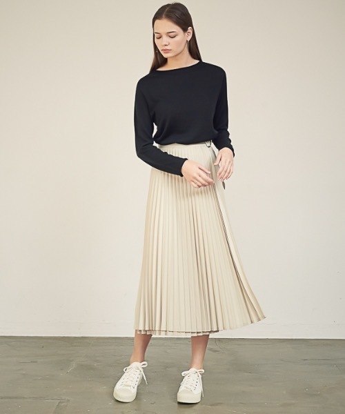 ACUD（アクド）の「【ACUD 】ガイアパンツラップスカート / Gaia Pleats Wrap Skirt（スカート・レディース・ブラック/ベージュ・FREE）」の12枚目の写真