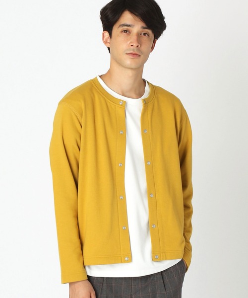 COMME CA ISM(コムサイズム)の「裏毛 クルーネック ショート カーディガン(カーディガン/ボレロ・メンズ・グレー/マスタード/グリーン/チャコール・MEDIUM/LARGE)」の4枚目の写真
