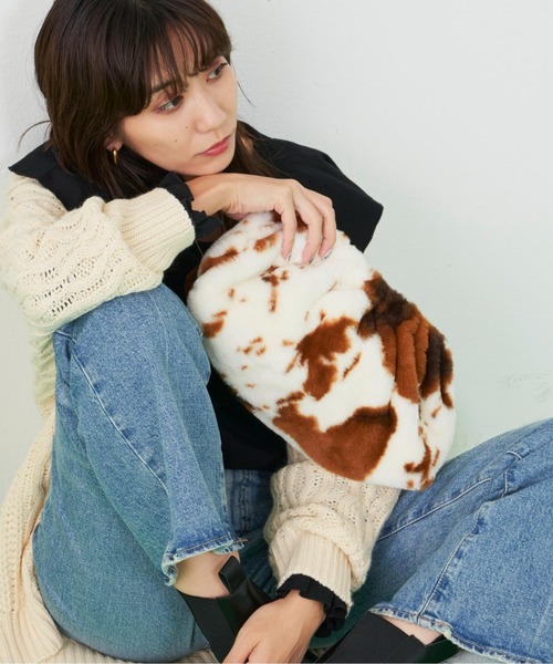 Auntie Rosa Holiday（アンティローザホリデー）の「ファーマルチWAYBAG（ショルダーバッグ・レディース・ブラック/アイボリー/レオパード・FREE）」の5枚目の写真