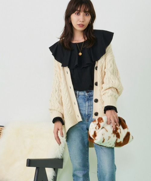 Auntie Rosa Holiday（アンティローザホリデー）の「ファーマルチWAYBAG（ショルダーバッグ・レディース・ブラック/アイボリー/レオパード・FREE）」の7枚目の写真