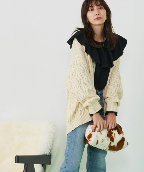 Auntie Rosa Holiday（アンティローザホリデー）の「ファーマルチWAYBAG（ショルダーバッグ・レディース・ブラック/アイボリー/レオパード・FREE）」の8枚目の写真