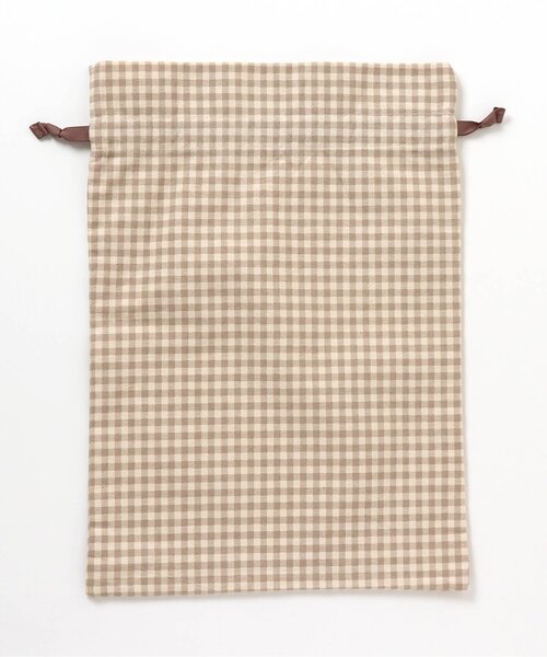 ギンガムチェック巾着（中）（ポーチ）｜apres les cours
