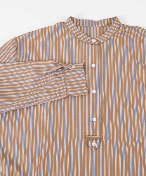 titivate(ティティベイト)の「バンドカラーパイピングシャツワンピース(シャツワンピース・レディース・ブラウン/ブルー・S/M)」の11枚目の写真
