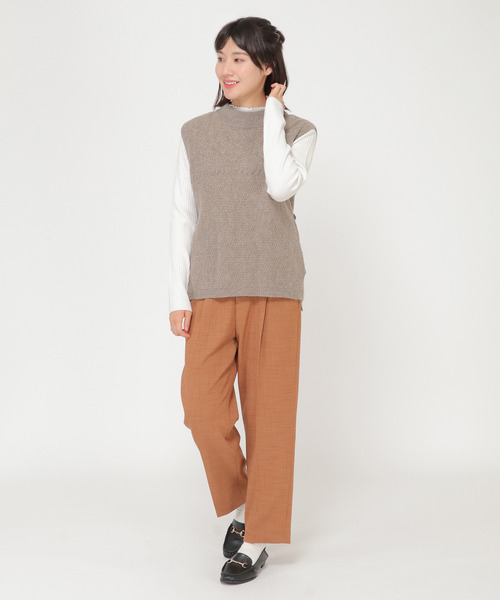 LBC（エルビーシー）の「【メディア紹介商品】ウールコンバックシャンリボンベスト（ニット/セーター・レディース・グレー/チャコールグレー/ブラック/ベージュ・M/L）」の16枚目の写真