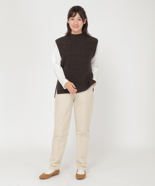 LBC（エルビーシー）の「【メディア紹介商品】ウールコンバックシャンリボンベスト（ニット/セーター・レディース・グレー/チャコールグレー/ブラック/ベージュ・M/L）」の21枚目の写真