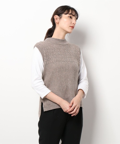LBC（エルビーシー）の「【メディア紹介商品】ウールコンバックシャンリボンベスト（ニット/セーター・レディース・グレー/チャコールグレー/ブラック/ベージュ・M/L）」の11枚目の写真