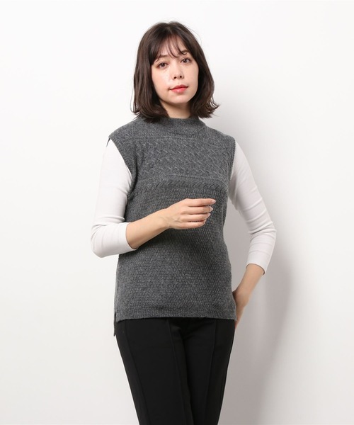 LBC（エルビーシー）の「【メディア紹介商品】ウールコンバックシャンリボンベスト（ニット/セーター・レディース・グレー/チャコールグレー/ブラック/ベージュ・M/L）」の12枚目の写真
