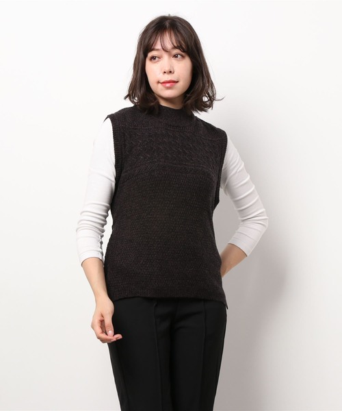 LBC（エルビーシー）の「【メディア紹介商品】ウールコンバックシャンリボンベスト（ニット/セーター・レディース・グレー/チャコールグレー/ブラック/ベージュ・M/L）」の13枚目の写真