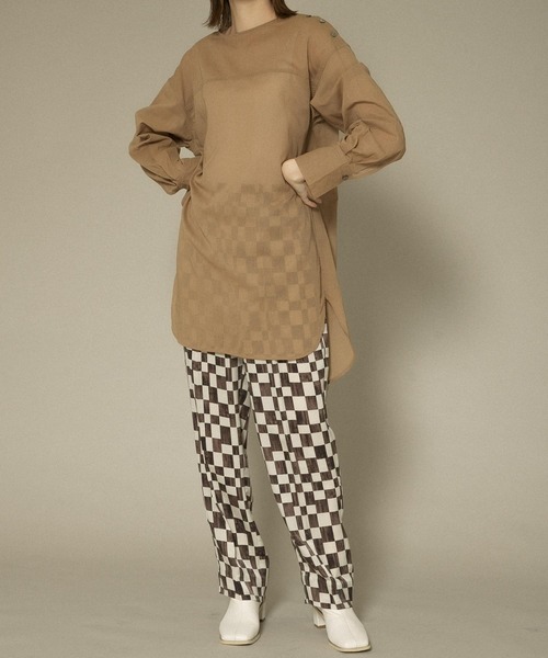 KBF(ケイビーエフ)の「チェッカープリントイージーパンツ(その他パンツ・レディース・ブルー系その他/ブラウン系その他・ONE)」の7枚目の写真