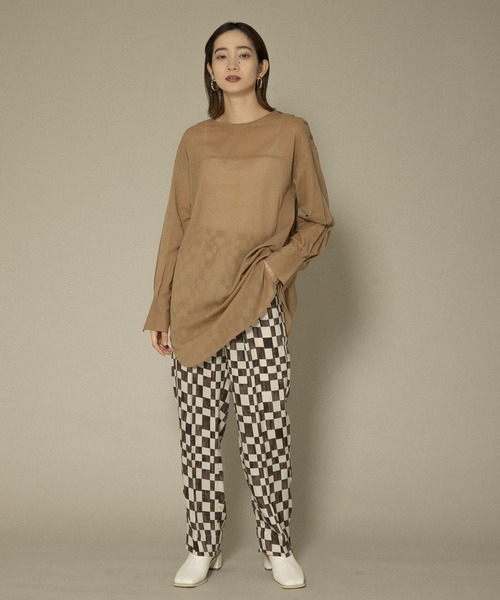 KBF(ケイビーエフ)の「チェッカープリントイージーパンツ(その他パンツ・レディース・ブルー系その他/ブラウン系その他・ONE)」の6枚目の写真
