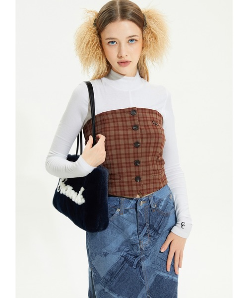 CRANK(クランク)の「A'GEM/9 × .kom『CRANK/クランク』ECO FUR SHOULDER BAG/エコファー ショルダーバッグ(ショルダーバッグ・レディース・パープル/ネイビー/A・FREE)」の8枚目の写真