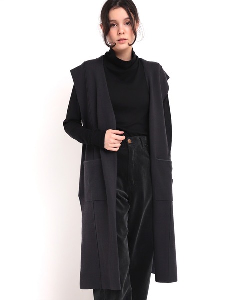 RNA-N（アールエヌエーエヌ）の「K2557 接結ロングニットジレ（カーディガン/ボレロ・レディース・スミクロ/キナリ・MEDIUM）」の14枚目の写真