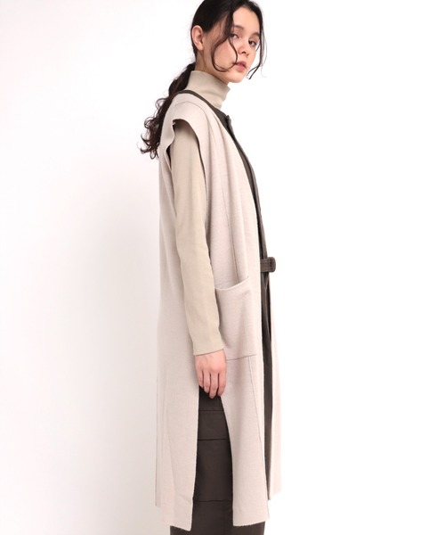 RNA-N（アールエヌエーエヌ）の「K2557 接結ロングニットジレ（カーディガン/ボレロ・レディース・スミクロ/キナリ・MEDIUM）」の21枚目の写真