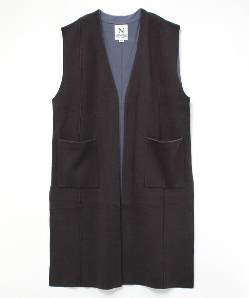 RNA-N（アールエヌエーエヌ）の「K2557 接結ロングニットジレ（カーディガン/ボレロ・レディース・スミクロ/キナリ・MEDIUM）」の3枚目の写真