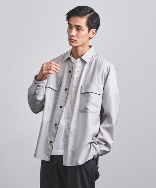UNITED ARROWS（ユナイテッドアローズ）の「＜UNITED ARROWS＞ ウールビエラ ソリッド レギュラーカラーシャツ（シャツ/ブラウス・メンズ・ライトグレー/オフホワイト・S/M/L/XL）」の10枚目の写真