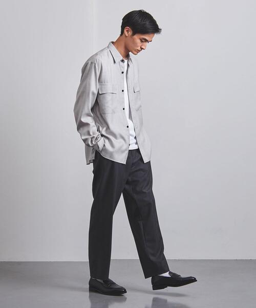 UNITED ARROWS（ユナイテッドアローズ）の「＜UNITED ARROWS＞ ウールビエラ ソリッド レギュラーカラーシャツ（シャツ/ブラウス・メンズ・ライトグレー/オフホワイト・S/M/L/XL）」の3枚目の写真