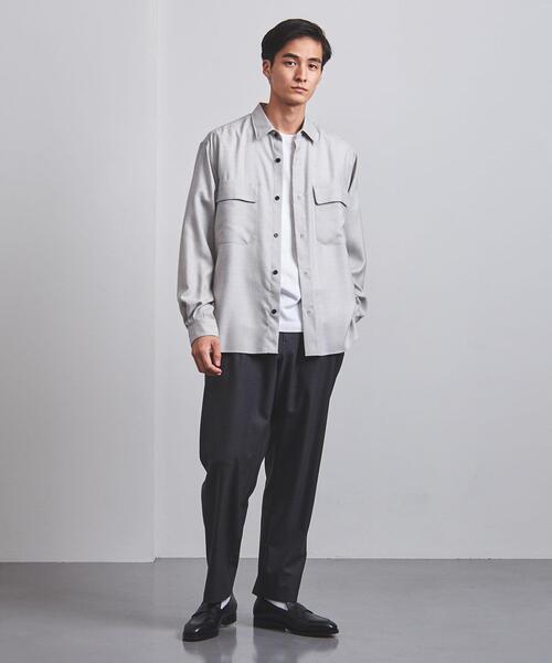 UNITED ARROWS（ユナイテッドアローズ）の「＜UNITED ARROWS＞ ウールビエラ ソリッド レギュラーカラーシャツ（シャツ/ブラウス・メンズ・ライトグレー/オフホワイト・S/M/L/XL）」の18枚目の写真