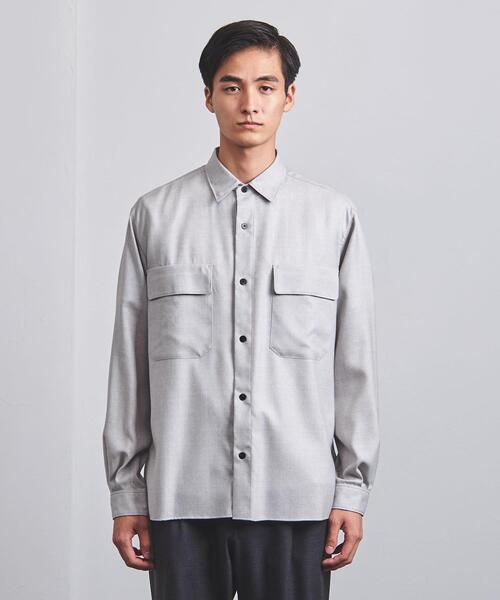 UNITED ARROWS（ユナイテッドアローズ）の「＜UNITED ARROWS＞ ウールビエラ ソリッド レギュラーカラーシャツ（シャツ/ブラウス・メンズ・ライトグレー/オフホワイト・S/M/L/XL）」の21枚目の写真