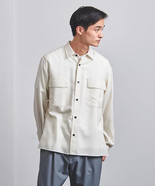 UNITED ARROWS（ユナイテッドアローズ）の「＜UNITED ARROWS＞ ウールビエラ ソリッド レギュラーカラーシャツ（シャツ/ブラウス・メンズ・ライトグレー/オフホワイト・S/M/L/XL）」の7枚目の写真
