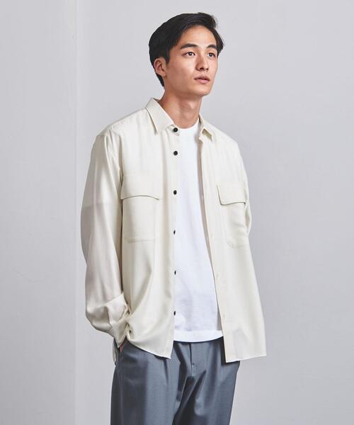 UNITED ARROWS（ユナイテッドアローズ）の「＜UNITED ARROWS＞ ウールビエラ ソリッド レギュラーカラーシャツ（シャツ/ブラウス・メンズ・ライトグレー/オフホワイト・S/M/L/XL）」の19枚目の写真