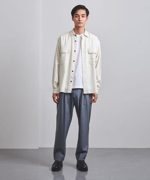 UNITED ARROWS（ユナイテッドアローズ）の「＜UNITED ARROWS＞ ウールビエラ ソリッド レギュラーカラーシャツ（シャツ/ブラウス・メンズ・ライトグレー/オフホワイト・S/M/L/XL）」の16枚目の写真