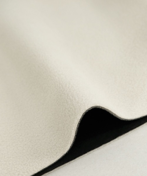 ANDJ(アンドジェイ)の「ビッグシルエットボンディングコート(ノーカラーコート・レディース・ベージュ系その他/ブラック・M)」の10枚目の写真