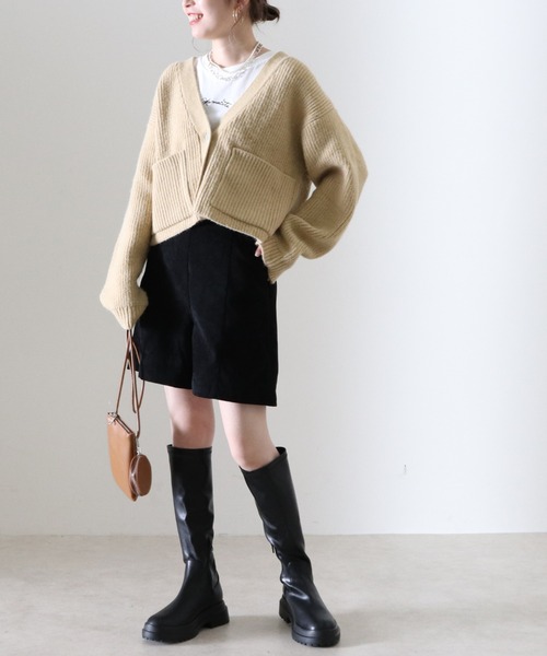 Cheek(チーク)の「Vネックショートカーディガン(カーディガン/ボレロ・レディース・イエロー/グリーン/ブラウン/ベージュ・FREE)」の20枚目の写真
