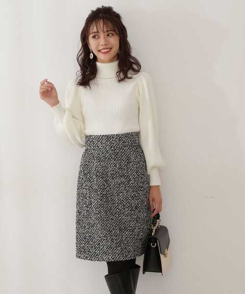 PROPORTION BODY DRESSING（プロポーションボディドレッシング）の「ループカルゼ台形ミニスカート / 1211220511（スカート・レディース・ブラック/ホワイト系その他/ブラック系その他・X-SMALL/SMALL/MEDIUM）」の10枚目の写真