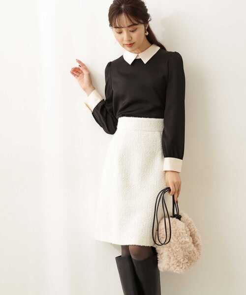 PROPORTION BODY DRESSING（プロポーションボディドレッシング）の「ループカルゼ台形ミニスカート / 1211220511（スカート・レディース・ブラック/ホワイト系その他/ブラック系その他・X-SMALL/SMALL/MEDIUM）」の22枚目の写真