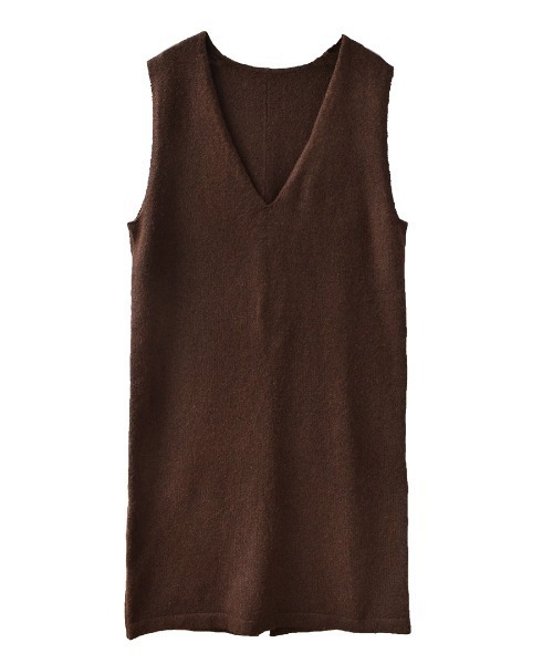 e-zakkamania stores（イーザッカマニアストアーズ）の「バックスリット ブークレーニット（ワンピース・レディース・ベージュ/ブラウン/杢グレー・M）」の11枚目の写真