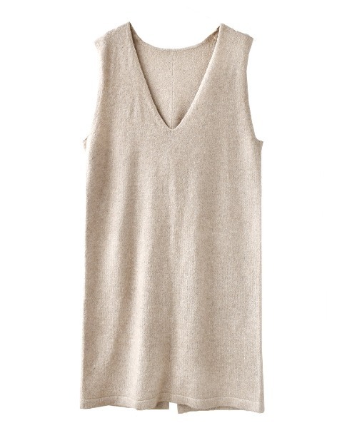 e-zakkamania stores（イーザッカマニアストアーズ）の「バックスリット ブークレーニット（ワンピース・レディース・ベージュ/ブラウン/杢グレー・M）」の14枚目の写真