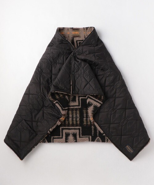 PENDLETON(ペンドルトン)の「PENDLETON/ペンドルトン QUILTING STOLE PONCHO(ストール/ショール・レディース・ブラック/ネイビー/キャメル・ONE SIZE)」の2枚目の写真